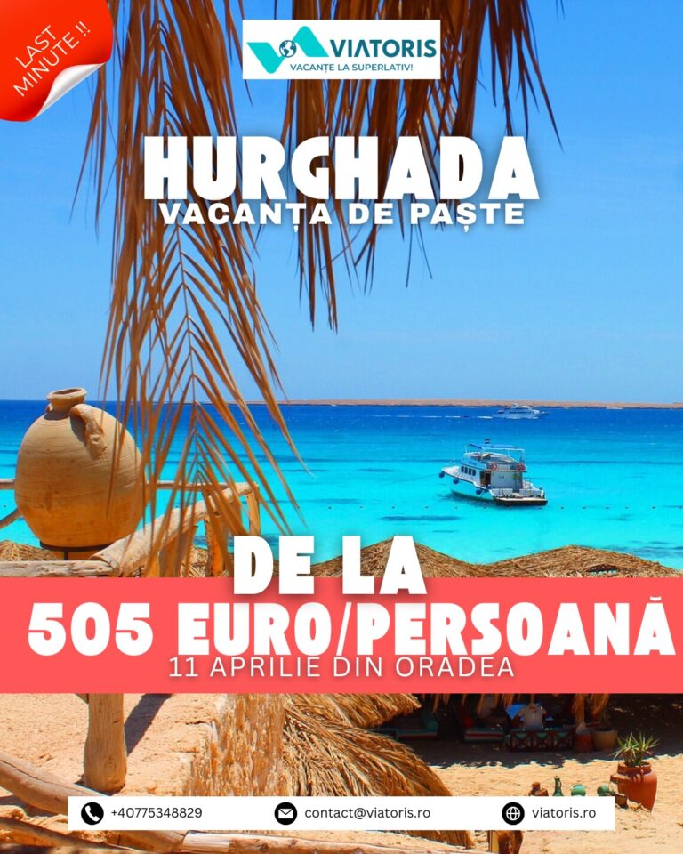 Oferte last-minute pentru Paște în Hurghada, de la 1.010 euro pentru două persoane. Plecări charter din Oradea în 11 aprilie