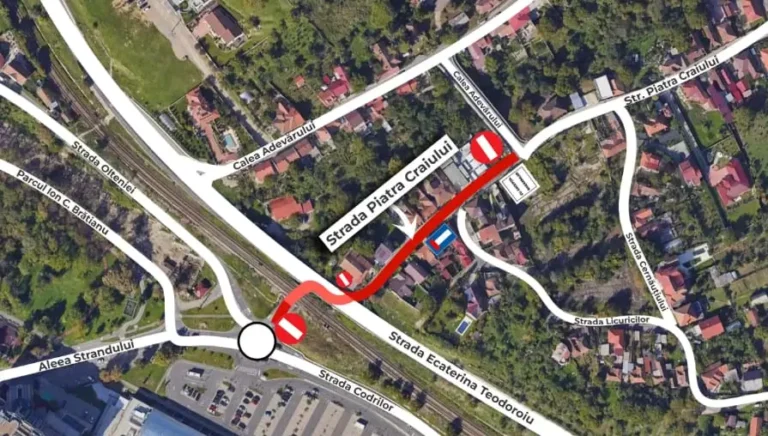 Circulația pe strada Piatra Craiului va fi închisă temporar începând de joi dimineață