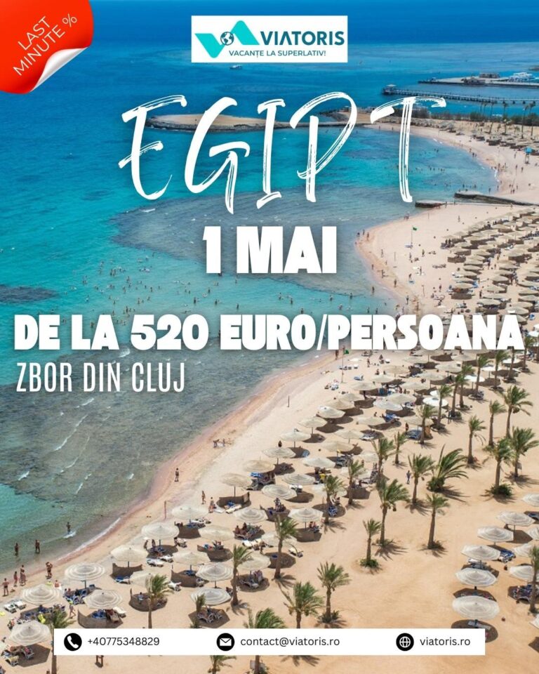 Oferte last-minute de 1 Mai în Hurghada, de la 520 euro de persoană. Pachete charter din Cluj pentru început de sezon estival