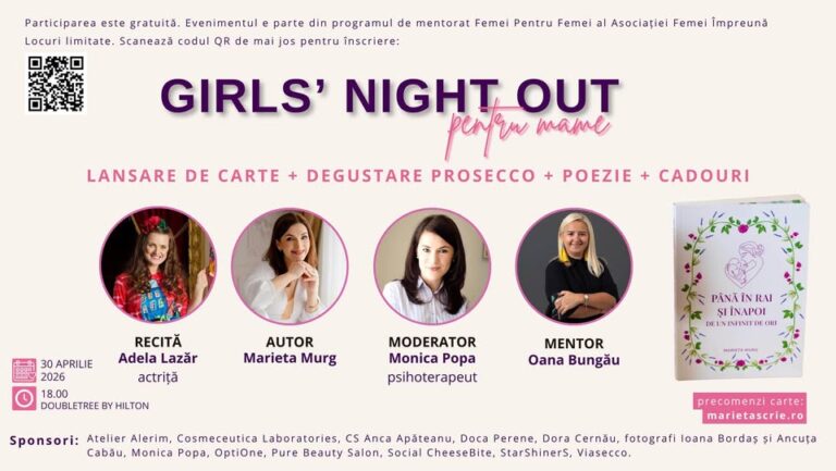 Mamele din Oradea au o seară doar pentru ele. Emoție, poezie și surprize, la „Girls’ Night Out”
