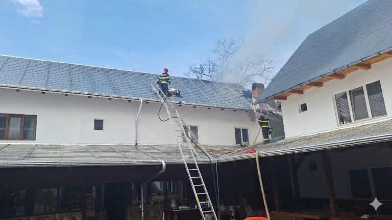 Incendiu la Mănăstirea Izbuc. Focul a izbucnit în podul clădirii cu chilii