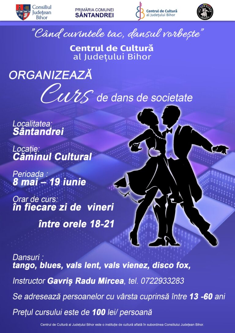 Curs de dans pentru toate vârstele, deschis oricui vrea să învețe și să socializeze