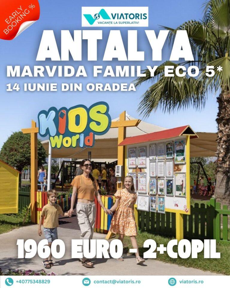 Vacanțe în Antalya pentru familii cu copii. Pachete Viatoris la hotel de 5 stele ultra all inclusive, cu plecare din Oradea