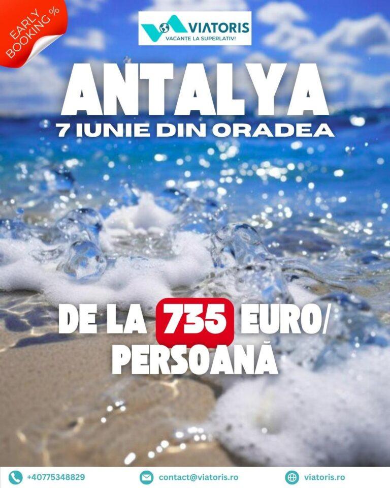 Vacanțe în Antalya cu plecare din Oradea. Pachete all inclusive și ultra all inclusive la prețuri atractive
