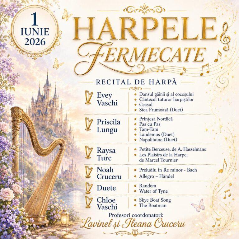 Recital de harpă, de Ziua Copilului, în Cetatea Oradea. Intrarea este liberă