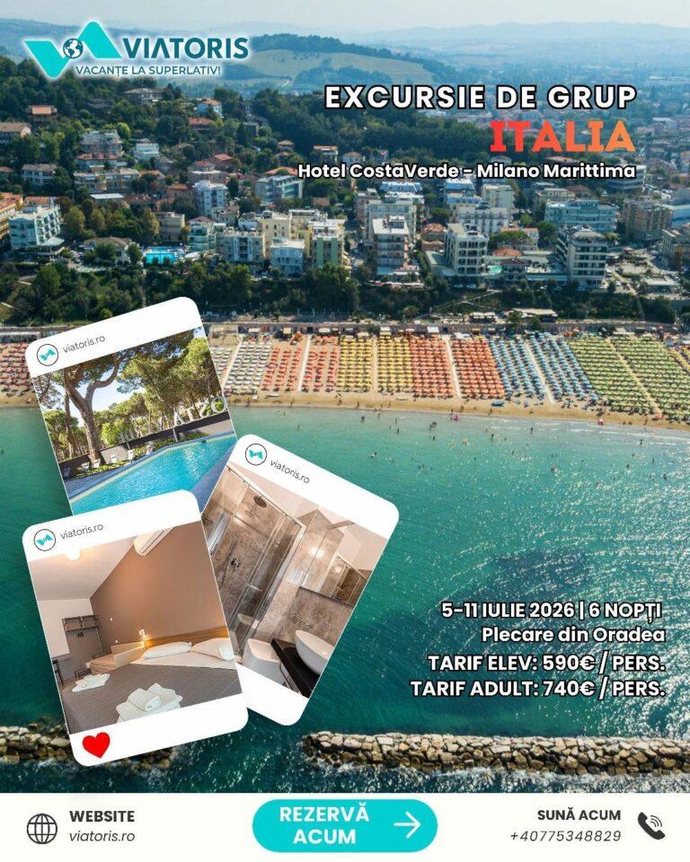 Vacanță organizată pe litoralul italian. Excursie de grup în Milano Marittima, cu plecare din Oradea
