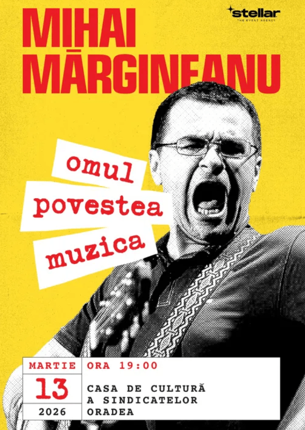 Concert cu Mihai Mărgineanu, la Casa de Cultură a Sindicatelor din Oradea