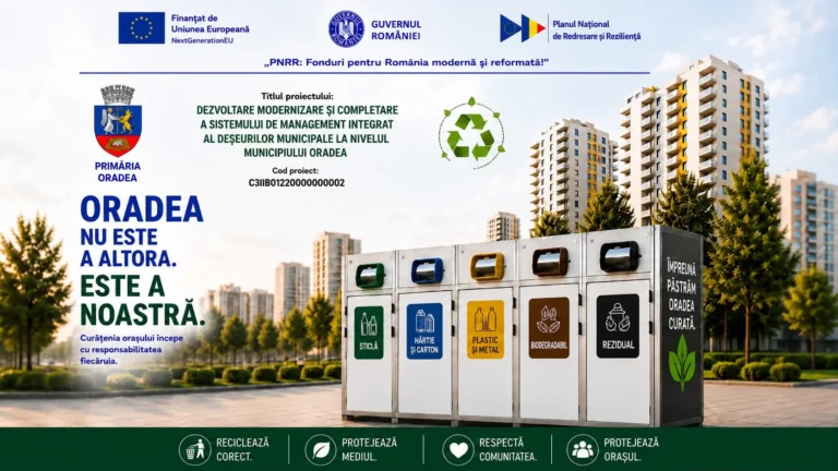 Copiii din Oradea învață de mici cum să recicleze corect. Lecții practice despre noile eco-insule din oraș