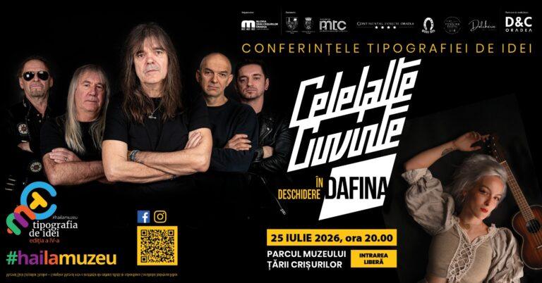 Celelalte Cuvinte, legendara trupă de rock din Oradea, urcă pe scena Muzeului Țării Crișurilor. Dafina va deschide seara muzicală