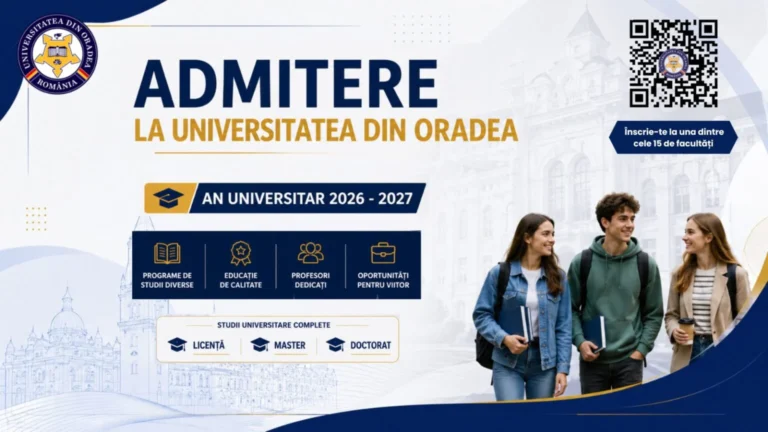 Admitere 2026 la Universitatea din Oradea. Peste 2.000 de locuri, disponibile la buget, peste 200 de specializări și înscrieri online. Calendarul complet pentru candidați