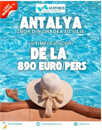 Ultimele locuri pentru Antalya. Sejururi de la 1.780 de euro pentru două persoane, cu plecare din Oradea