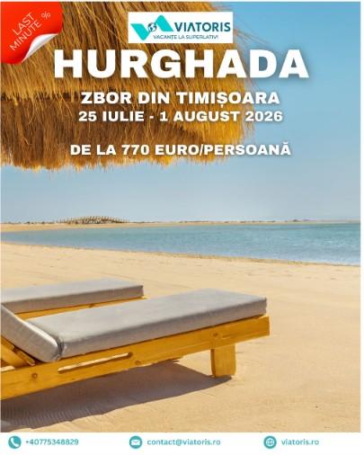Oferte last minute, în resorturi de patru și cinci stele, pentru Hurghada, cu plecare din Timișoara